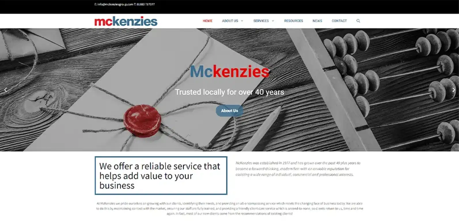 McKenzies Accountants Oxted - Smart Cow Marketing Web Design Croydon